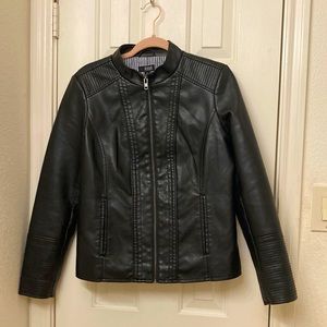 Faux leather black jacket